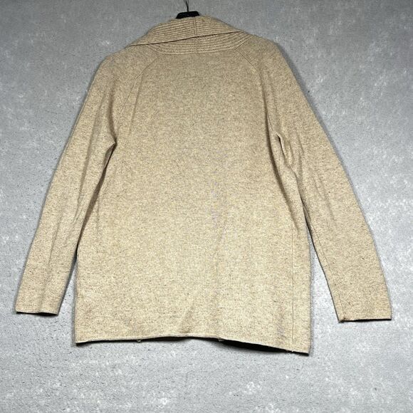 Vince Sweater Womens Medium Beige Wool Cashmere Open Front Cardigan Long Knit - Picture 7 of 10